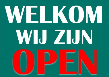Welkom wij zijn open