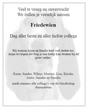 Rouwadvertentie friedewien koller
